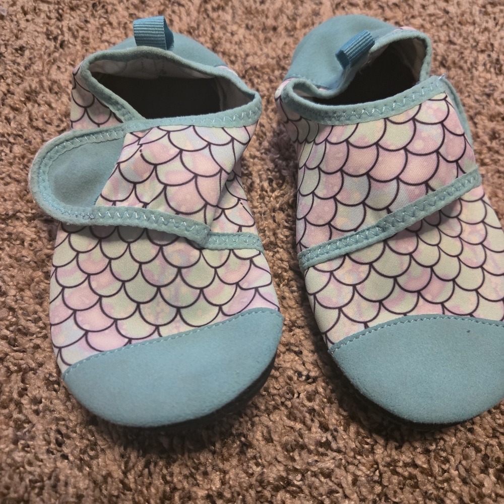 Aqua & Pink Mermaid Kids Water Shoes